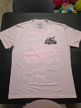RGSTR Men’s L Pink JDM Drift Car Japanese Graphic Tee Crew Neck Short Sleeve